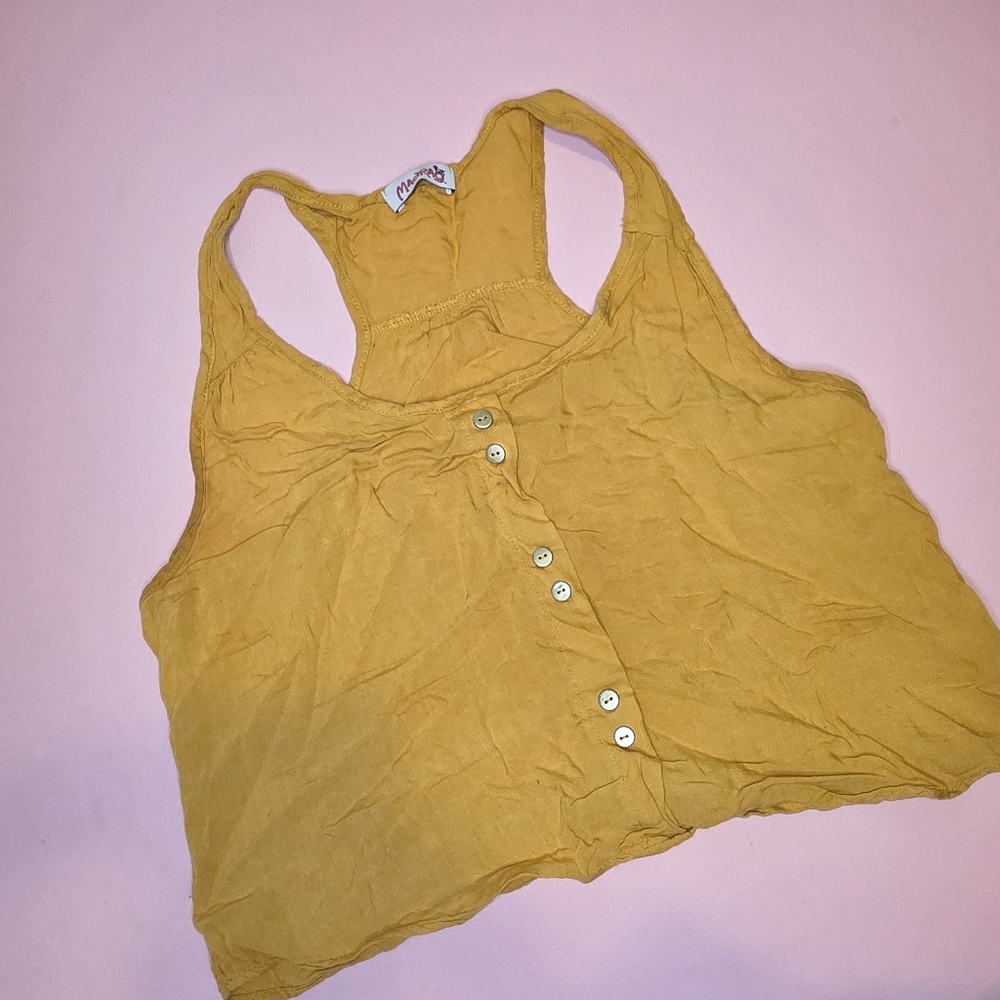 3/$10 Mustard cropped tank